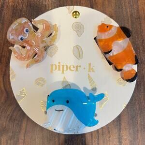 Piper K Ocean Friends Octopus Clownfish Dolphin Pearlescent Hair Claw Women Girl